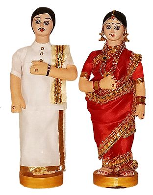 Tamil Couple - Set of of 2 Cloth Dolls