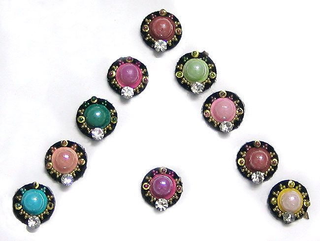 Multicolor Bead and Stone Setting Round Bindis