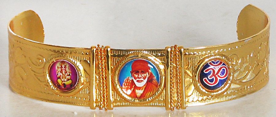 Casual Golden Omsairam Cuff Bracelet, 10gm at best price in Rajkot | ID:  19616566412