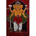 Ganesha - God of Prosperity - Batik Painting on Cloth - Unframed