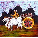 Villager Going to Market to Sell jaggery - Batik Painting