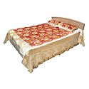 Glazed Cotton Double Bedspread with 2 Pillow Covers