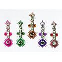 White Stone Studded Multicolor Long Bindis