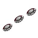 3 Maroon Oval Bindis with White Stone
