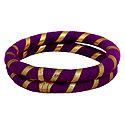 Pair of Purple Thread Bangles with Golden Ribbon