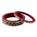Stone Studded Red Lac Bangles