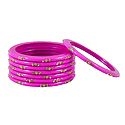 Magenta Lac Bangles with Stone