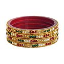 Red, Green and White Stone Studded Bangles