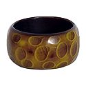Yellow and Dark Brown Lacquered Wooden Bracelet