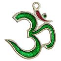 Green Lacquered on Brass Om