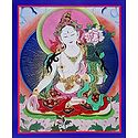 White Tara - Unframed Thangka Poster - Reprint on Paper