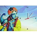 Wall Clock on Hardboard with Krishna Picture