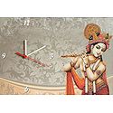Wall Clock on Hardboard with Murlidhara Krishna Picture