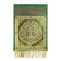 Green Brocade Silk Magazine and Paper Holder with One Pocket