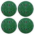 Set of 4 Cloth Embroidered Table Coasters