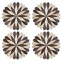 Set of 4 Flower Shaped Wooden Coasters