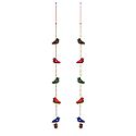 Set of 2 Decorative Wall Hangings with Cloth Birds and Beads