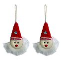 Set of 2 Hanging Santa Claus for Christmas Decoration