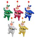 Set of 5 Hanging Multicolor Santa Claus for Christmas Decoration