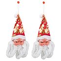 Set of 2 Santa Claus Face for Christmas Decoration - Wall Hanging