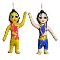 Nitai Gaur - Set of 2 Hanging Cute Cloth Doll