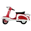 Red with White Acrylic Toy Scooter