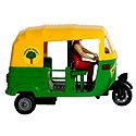 Yellow with Green Indian CNG Auto - Acrylic Toy