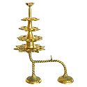 Hand Held 31 Oil Lamps in Three Rows and One on the Top for Puja Aarti (can be dismantled)