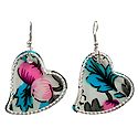 Pair of Multicolor Acrylic Heart Earrings