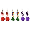 Set of 3 Pairs Multicolor Acrylic Dangle Earrings