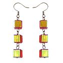 Yellow with Red Acrylic Earrings