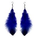 Dark Blue Feather Earrings
