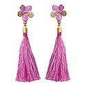 Pink Silk Thread Earrings