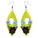 Yellow Floral Rubber Earrings