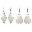 Set of 2 Pairs Leaf Shell Earrings
