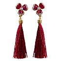 Red Silk Thread Earrings