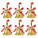 6 Golden Bells for Christmas Tree Decoration