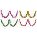 Set of Four Decorative Red, Magenta, Golden and Green Foil Paper Streamer