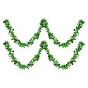 Set of 2 Decorative Green with White Paper Streamer