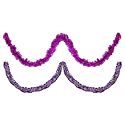 Set of 2 Decorative Magenta and Purple with White Paper Streamer