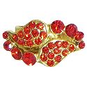 Red Stone Studded Paisley Design Ring