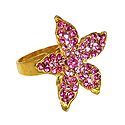 Pink Stone Studded Adjustable Ring