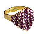 Purple Stone Studded Adjustable Ring