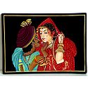 Newly Wed Couple - Nirmal Painting on Wood