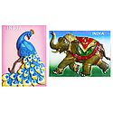 Peacock and Royal Elephant - Set of 2 Magnet