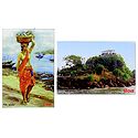 Dona Paola and Fish Vendor in Goa - Set of 2 Magnets