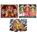 Lakshmi, Saraswati and Ganesha - Set of 3 Posters
