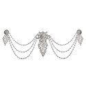 White Stone Studded Metal Head Piece with Earrings