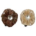 Pair of Brown and Off-White Glitter Cloth Hair Clutcher