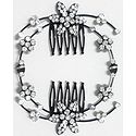 White Crystal Studded Flower Hair Comb